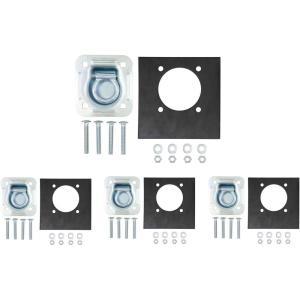 imageMytee Products 8 Pack  Recessed Plate DRing 6000 lbs Capacity TieDown for Flatbed Enclosed Trailers Pickup Trucks4  Pack