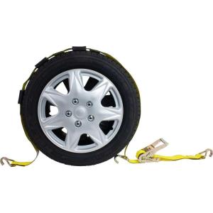 imageMytee Products 8 Pack 2quot x10 Car Tie Down Straps for Trailers with Ratchet  5000 LBS Breaking Strength Over The Tire Wheel Straps for Auto Car Haulers UTV Truck Trailer Bed1  Pack