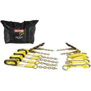 imageMytee Products 8 Point Tie Down Kit  High Working Load Limit  4000 wRubber Coated Ratchet Handles Carrying Bag Car Hauler Carrier Tow Truck WLL  4000 lbs