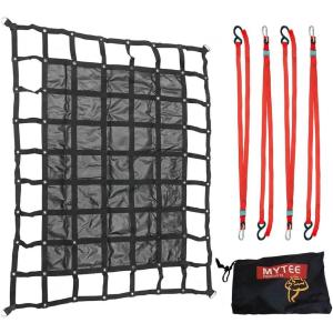 imageMytee Products Cargo Nets  875 x 10 Large Heavy Duty Truck Bed Cargo Net with 18 oz Vinyl  Pickup Truck Cargo Net wStrong Cargo Netting SHooks with Cam Buckle ampamp String Bag  1300lbs WLLMedium 675 x 8