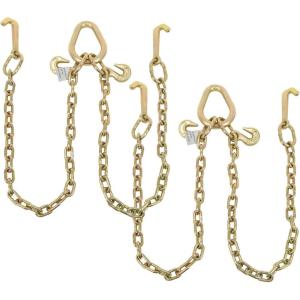 imageMytee Products Grade 70 516quot VChain Bridle Tow w 4quot Mini J Hooks ampamp Grab Hooks at Pear Link  3 Leg 4700 LBS WLL Tow Truck Chain for Trailer Wrecker Recovery Towing2  Pack