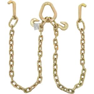 imageMytee Products Grade 70 516quot VChain Bridle Tow w 4quot Mini J Hooks ampamp Grab Hooks at Pear Link  3 Leg 4700 LBS WLL Tow Truck Chain for Trailer Wrecker Recovery Towing1  Pack
