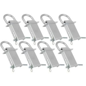 imageMytee Products Heavy Duty Adjustable Trailer Stake Pocket D Ring Zinc Coated w 12quot Hitch Pin Load limit 5400 lbs ampamp 4 Adjustable HolesStake Pocket DRing Tie Down for Flatbed Trucks Trailer 8 Pack