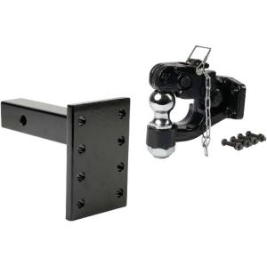 imageMytee Products Pintle Hitch with 2516Inch Trailer Ball 8 Ton Combination Hitch with Mounting Kit  Bolt On Adjustable Pintle Hook Ball Combo  PowderCoated HeavyDuty2 Ball w Mounting Plate