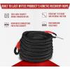 imageMytee Products 1quot x30 Kinetic Recovery Rope wVelcro Strap ampamp Tote Bag  33900 LBS Red ampamp Black  Heavy Duty Kinetic Energy Tow Rope  Offroad Snatch Strap for Truck SUV UTV ATV Car Tractor34 x 20