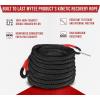 imageMytee Products 1quot x30 Kinetic Recovery Rope wVelcro Strap ampamp Tote Bag  33900 LBS Red ampamp Black  Heavy Duty Kinetic Energy Tow Rope  Offroad Snatch Strap for Truck SUV UTV ATV Car Tractor1 x 30