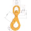 imageMytee Products 2 Pack 38 Self Locking Swivel Hook Grade 807100 LBS Working Load Limit 32 Ton  Yellow Painted Forged Steel Swivel Lifting Hook38
