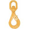 imageMytee Products 2 Pack 38 Self Locking Swivel Hook Grade 807100 LBS Working Load Limit 32 Ton  Yellow Painted Forged Steel Swivel Lifting Hook516