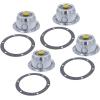 imageMytee Products 2 Pack Aluminum Trailer Hub Cap with Gasket ampamp Rubber Vent Plugs Compatible with Freightliner MT45 20106 Holes Hub Cap for Trailer Axle Replaces 3435111 SCR3435111 STM34351114  Pack