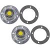 imageMytee Products 2 Pack Aluminum Trailer Hub Cap with Gasket ampamp Rubber Vent Plugs Compatible with Freightliner MT45 20106 Holes Hub Cap for Trailer Axle Replaces 3435111 SCR3435111 STM34351112  Pack
