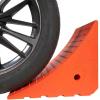 imageMytee Products 2 Pack Polyurethane Small Wheel Chock WMounting Holes for RVs Semi Trucks ampamp Trailers  40 Ton Load Capacity Heavy Duty Wheel Chocks for 3218quotTire Compatibility 11quot x8x8Orange Large