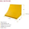 imageMytee Products 2 Pack Polyurethane Small Wheel Chock WMounting Holes for RVs Semi Trucks ampamp Trailers  40 Ton Load Capacity Heavy Duty Wheel Chocks for 3218quotTire Compatibility 11quot x8x8Yellow Medium