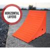 imageMytee Products 2 Pack Polyurethane Small Wheel Chock WMounting Holes for RVs Semi Trucks ampamp Trailers  40 Ton Load Capacity Heavy Duty Wheel Chocks for 3218quotTire Compatibility 11quot x8x8Orange Large