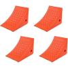 imageMytee Products 2 Pack Polyurethane Small Wheel Chock WMounting Holes for RVs Semi Trucks ampamp Trailers  40 Ton Load Capacity Heavy Duty Wheel Chocks for 3218quotTire Compatibility 11quot x8x8Orange Small
