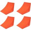 imageMytee Products 2 Pack Polyurethane Small Wheel Chock WMounting Holes for RVs Semi Trucks ampamp Trailers  40 Ton Load Capacity Heavy Duty Wheel Chocks for 3218quotTire Compatibility 11quot x8x8Orange Large