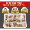 imageMytee Products 28 Piece 14quot 38quot ampamp 12quot DOT Air Brake Nylon Tubing Fitting Assortment Kit  Truck Parts Air Brake Line Fittings Brass Push to Connect Kit28 Pieces