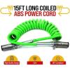 imageMytee Products 7Way ABS Coil 15 Green 48quot x 12quot Leads Trailer Electrical Power Cord Powercoils1  Pack