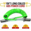imageMytee Products 7Way ABS Coil 15 Green 48quot x 12quot Leads Trailer Electrical Power Cord Powercoils2  Pack
