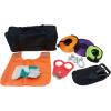 imageMytee Products 11 Pieces Recovery Kit  1 Pc of 65 Ft 30 Ft and 10 Ft Snatch Strap 2 Pc 475T Shackle 1 Winch Snatch Block 1 Folding Shovel Pair of Leather Gloves 1 Recovery Damper with Kit Bag