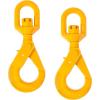 imageMytee Products 2 Pack 38 Self Locking Swivel Hook Grade 807100 LBS Working Load Limit 32 Ton  Yellow Painted Forged Steel Swivel Lifting Hook38