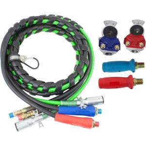 imageMytee Products 15 Ft 3in1 ABS ampamp Power Air Line Hose Wrap 7 Way Electrical Cable for Semi Truck Trailer Tractor15 ft w Gladhands