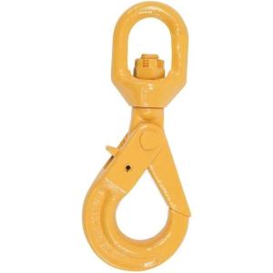 imageMytee Products 2 Pack 38 Self Locking Swivel Hook Grade 807100 LBS Working Load Limit 32 Ton  Yellow Painted Forged Steel Swivel Lifting Hook516