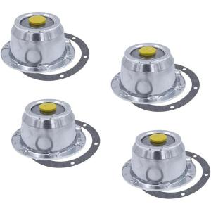 imageMytee Products 2 Pack Aluminum Trailer Hub Cap with Gasket ampamp Rubber Vent Plugs Compatible with Freightliner MT45 20106 Holes Hub Cap for Trailer Axle Replaces 3435111 SCR3435111 STM34351114  Pack