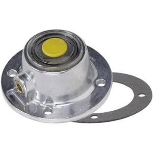 imageMytee Products 2 Pack Aluminum Trailer Hub Cap with Gasket ampamp Rubber Vent Plugs Compatible with Freightliner MT45 20106 Holes Hub Cap for Trailer Axle Replaces 3435111 SCR3435111 STM34351111  Pack