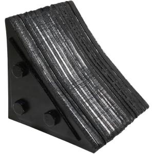 imageMytee Products 2 Pack Polyurethane Small Wheel Chock WMounting Holes for RVs Semi Trucks ampamp Trailers  40 Ton Load Capacity Heavy Duty Wheel Chocks for 3218quotTire Compatibility 11quot x8x8Black Small