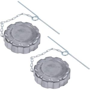 imageMytee Products 2 Pk 3quot Aluminum Diesel Fuel Tank Cap w 8quot Retaining Chain NonLocking and NonVented Fuel Cap for 20770657 and VNL Models2  Pack