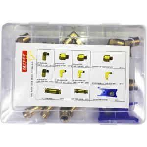 imageMytee Products 28 Piece 14quot 38quot ampamp 12quot DOT Air Brake Nylon Tubing Fitting Assortment Kit  Truck Parts Air Brake Line Fittings Brass Push to Connect Kit21 Pieces