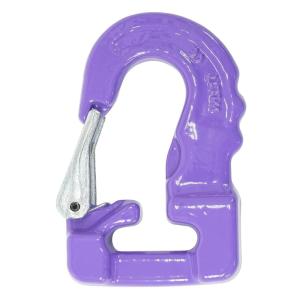 imageMytee Products 3 Ton Round Sling Hook with Safety Latch  Heavy Duty Rigging Hook for Round Nylon Slings Lifting ampamp Hoisting Equipment  YellowPurple