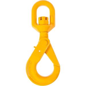 imageMytee Products 38 Self Locking Swivel Hook Grade 807100 LBS Working Load Limit 32 Ton  Yellow Painted Forged Steel Swivel Lifting Hook Swivel Lifting Hook