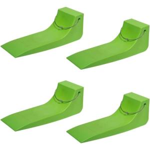 imageMytee Products 4 Pack 16quotx55quot Tire Skates for Tow Truck  HeavyDuty Extra Wide Neon Safety Green Tire Skates for Car Hauler Flat Bed Wrecker Rollback Carrier Safety High Visibility