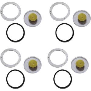 imageMytee Products 4 Pack 3595995 Trailer Hub Cap Window Cover Kit  Hub Caps with Gaskets ampamp Vent Plug for Semi Truck Trailer Replaces 3595995 283109C1 283109C 2249WK 4131244 54273 M3989 STM35959954  Pack