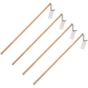 imageMytee Products 4 Pack 36quot Fuel Tank Measuring Stick wLeather Strap  Pine Wood Square Fuel Level Indicator Stick  Grade Rods4  Pack