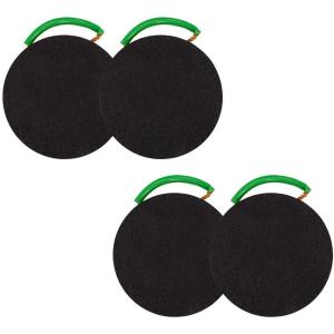 imageMytee Products 4 Pack Round Outrigger Pad 12quot Diameter 15quot Thick 45000 lbs WLL RV Pads Lightweight Stackable Waterproof Unbreakable Ergonomic Handle4  Pack