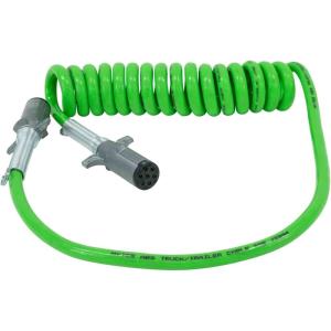 imageMytee Products 7Way ABS Coil 15 Green 48quot x 12quot Leads Trailer Electrical Power Cord Powercoils15 Green 48 x 12