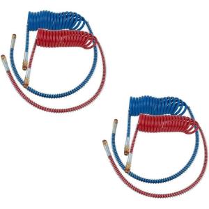 imageMytee Products Air Brake CoiledHose Assembly with Standard Aluminum Glad Hands for Truck ampamp Extension Handle Grip Set  15Ft w 12quot ampamp 40quot Pigtails  Air Lines for Semi Truck15 Ft Coil Set 2 Pack