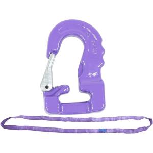 imageMytee Products Endless Round Sling 10 Green wHook Combo 5300 lbs WLL Crane Rigging Hoist Wrecker Recovery TowingPurple