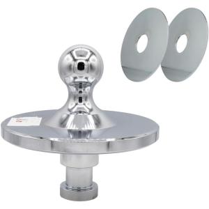 imageMytee Products Fifth Wheel to Gooseneck Ball Hitch Adapter Kingpin to Towing Receiver w8quot Two Compensation Rings  30000 WLL 2516quot Gooseneck to Fifth Wheel Adapter for Tractor and Trailer BlackChrome