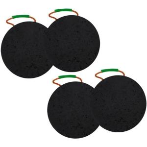 imageMytee Products Round Outrigger Pad 15quot Diameter 15quot Thick 50000 lbs WLL RV Jack Pads  Crane Trailer Stabilizer Pads Lightweight Stackable Waterproof Unbreakable Ergonomic Handle 2 Pack4  Pack