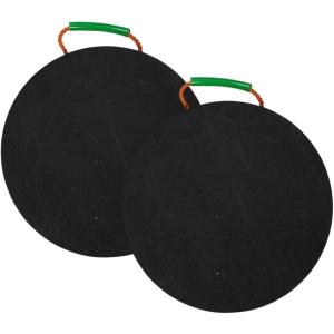 imageMytee Products Round Outrigger Pad 18quot Diameter 15quot Thick 55000 lbs WLL RV Jack Pads  Crane Trailer Stabilizer Pads Lightweight Stackable Waterproof Unbreakable Ergonomic Handle 2 Pack2  Pack