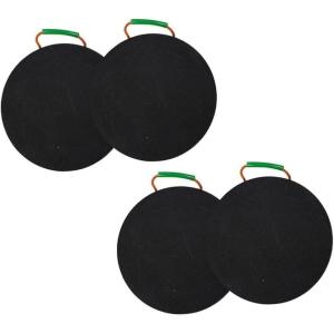 imageMytee Products Round Outrigger Pad 18quot Diameter 15quot Thick 55000 lbs WLL RV Jack Pads  Crane Trailer Stabilizer Pads Lightweight Stackable Waterproof Unbreakable Ergonomic Handle 2 Pack4  Pack