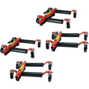 imageMytee Products Set of 2 Car Wheel Dolly Hydraulic Jack  1500 lbs Car Skates Vehicle 12 Tire Positioning Jack Ratcheting Foot Pedal Lift Wheel Dolly2  Pack