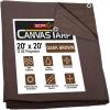 image6 x 8 Dark Brown Canvas Tarp 12oz  Water Resistant ampamp Breathable  Heavy Duty Tarps  Multipurpose Tarpaulin Cover for Camping TentDark Brown