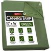 image6 x 8 Dark Brown Canvas Tarp 12oz  Water Resistant ampamp Breathable  Heavy Duty Tarps  Multipurpose Tarpaulin Cover for Camping TentGreen