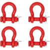 imageMytee Products 118quot Anchor Shackle Forged Carbon Steel wAlloy Screw Pin WLL  950 Tons 19000 lbs Double Rust Protection Heavy Duty D Ring Shackle for Towing Rigging ampamp Vehicle Recovery 2 Pack4  Pack