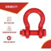imageMytee Products 118quot Anchor Shackle Forged Carbon Steel wAlloy Screw Pin WLL  950 Tons 19000 lbs Double Rust Protection Heavy Duty D Ring Shackle for Towing Rigging ampamp Vehicle Recovery 2 Pack4  Pack