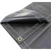 imageMytee Products 8 x 10 Heavy Duty Black 18oz Vinyl Utility Tarp Waterproof Multipurpose Cars Boats Campers Pool Cover TentBlack